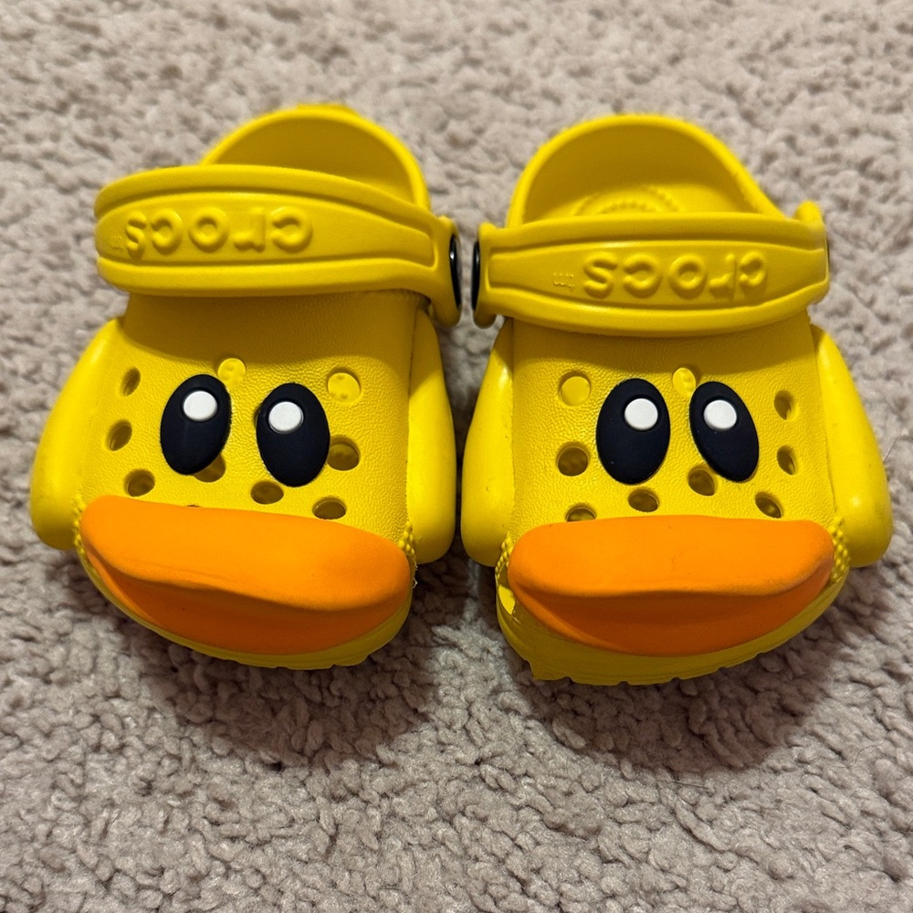 CROCS Kids Yellow Duck Slippers